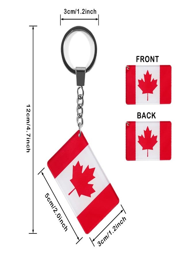 QQSD Canada Flag Keychain Canadian Key Ring, 2 Pack - Image 2
